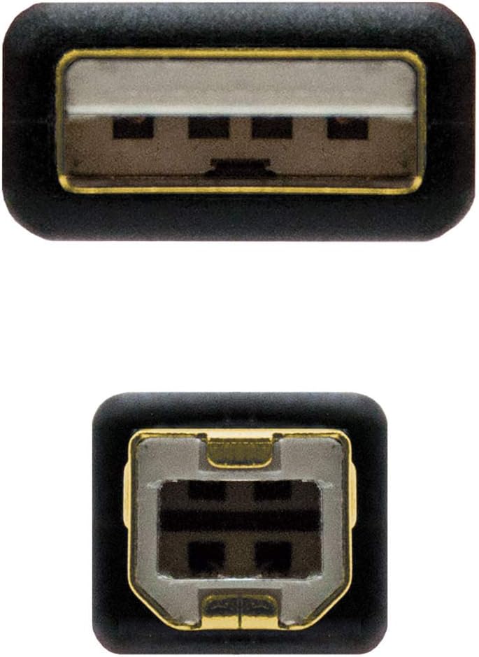 Cabo USB 2.0 Impressora Nanocable 10.01.1205/ USB Tipo-B Macho - USB Macho/ 5m/ Preto - Imagem 3