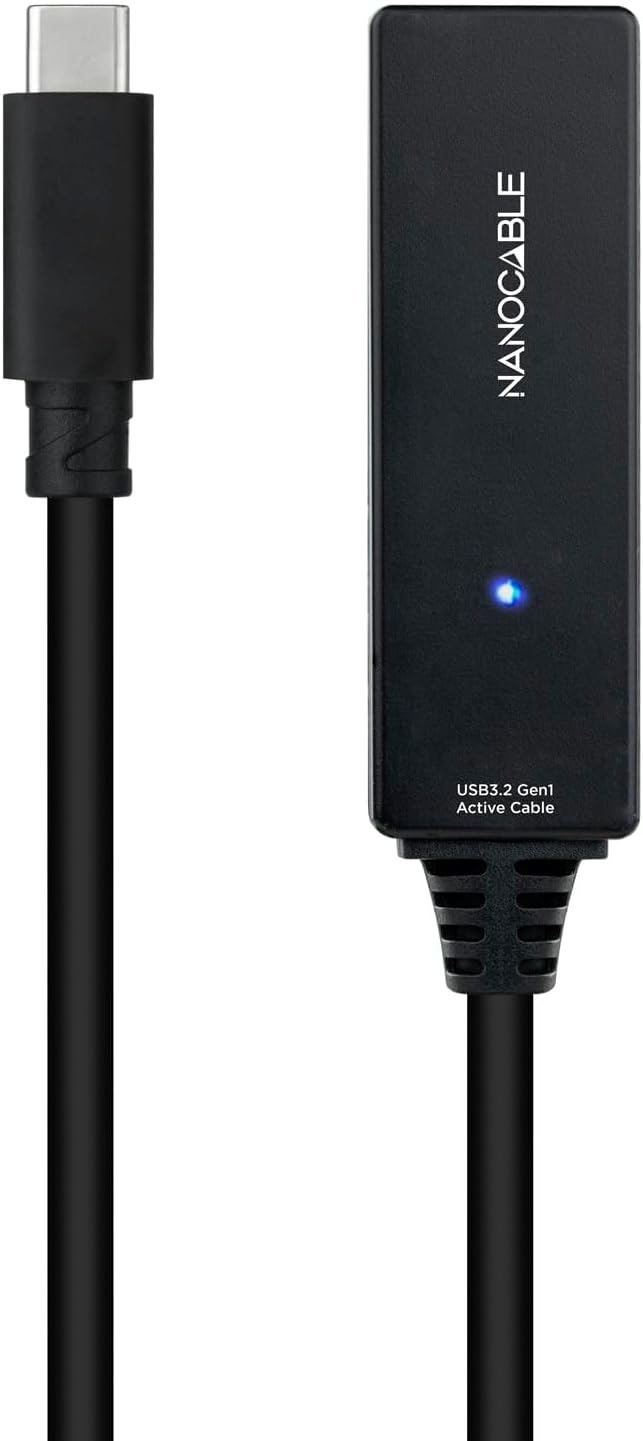 Cabo Extensor USB Tipo-C 3.2 com Amplificador Nanocable 10.01.1311/ USB Tipo-C Macho - USB Tipo-C Fêmea/ 5m/ Preto - Imagem 2