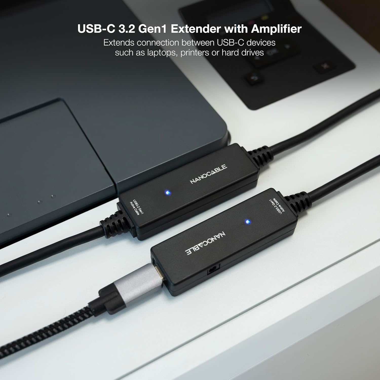Cabo Extensor USB Tipo-C 3.2 com Amplificador Nanocable 10.01.1312/ USB Tipo-C Macho - USB Tipo-C Fêmea/ 10m/ Preto - Imagem 4