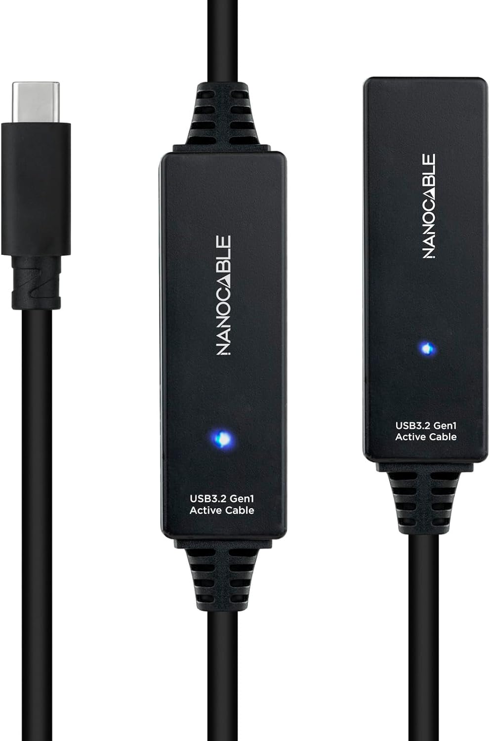 Cabo Extensor USB Tipo-C 3.2 com Amplificador Nanocable 10.01.1312/ USB Tipo-C Macho - USB Tipo-C Fêmea/ 10m/ Preto - Imagem 2