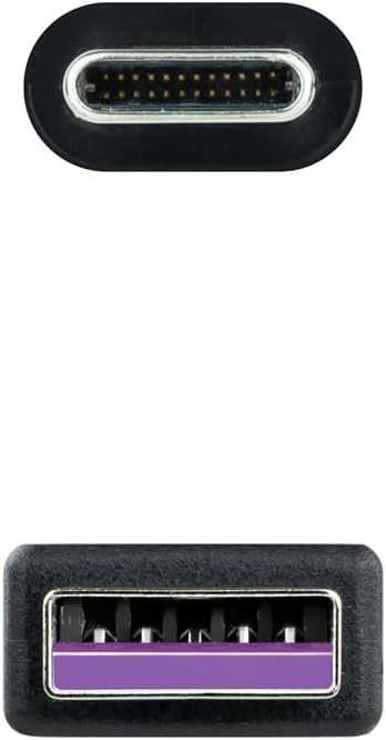 Cabo USB 2.0 Nanocable 10.01.2102/ USB Tipo-C Macho - USB Macho/ 2m/ Preto - Imagem 3