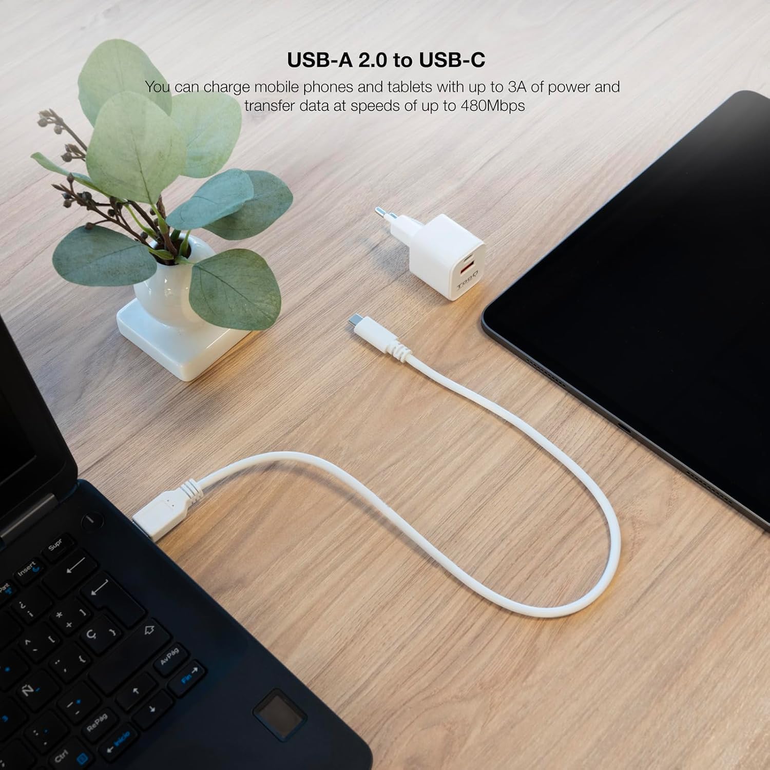 Cabo USB 2.0 Nanocable 10.01.2103-W/ USB Tipo-C Macho - USB Macho/ 3m/ Branco - Imagem 4