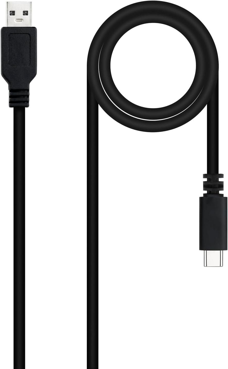 Cabo USB 2.0 Nanocable 10.01.2103/ USB Macho - USB Tipo-C Macho/ 3m/ Preto