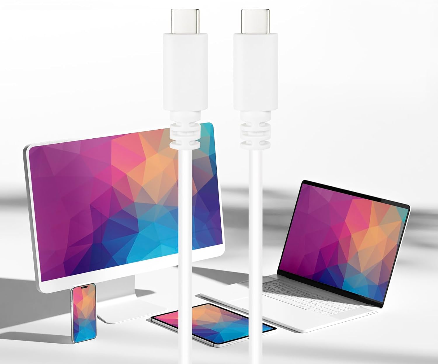 Cabo USB 2.0 Tipo-C Nanocable 10.01.2301-L150-W/ USB Tipo-C Macho - USB Tipo-C Macho/ 480Mbps/ 1.5m/ Branco - Imagem 3