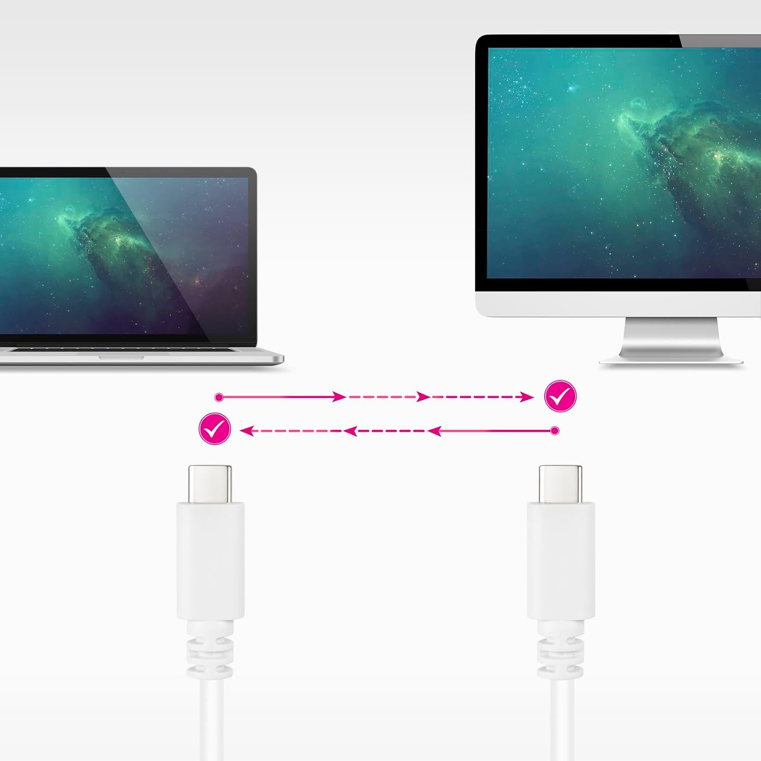 Cabo USB 2.0 Tipo-C Nanocable 10.01.2301-L150-W/ USB Tipo-C Macho - USB Tipo-C Macho/ 480Mbps/ 1.5m/ Branco - Imagem 5