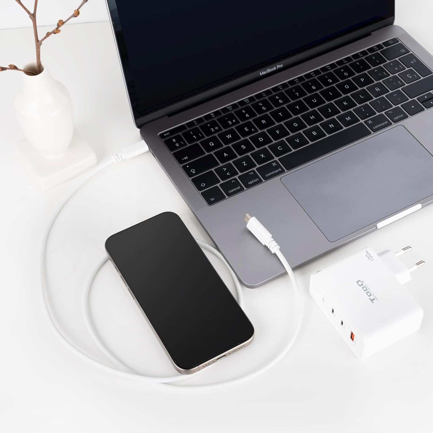 Cabo USB 2.0 Tipo-C Nanocable 10.01.2301-L150-W/ USB Tipo-C Macho - USB Tipo-C Macho/ 480Mbps/ 1.5m/ Branco - Imagem 4