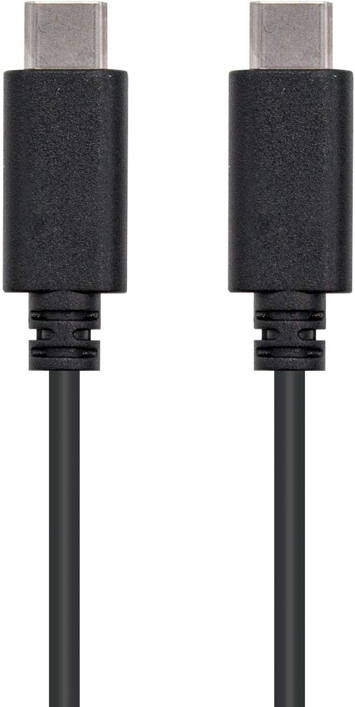 Cabo USB 2.0 Tipo-C Nanocable 10.01.2301/ USB Tipo-C Macho - USB Tipo-C Macho/ 1m/ Preto - Imagem 2