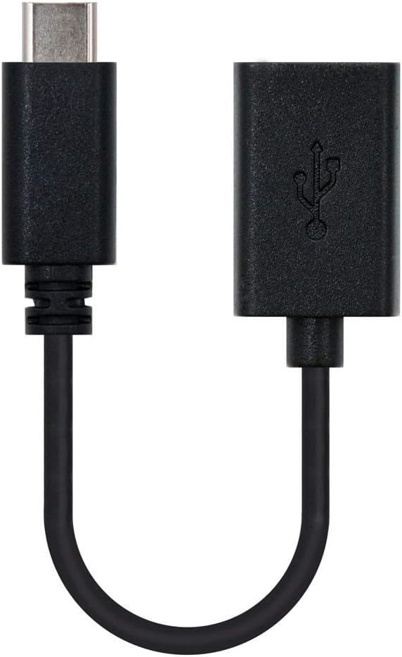 Cabo USB 2.0 Tipo-C Nanocable 10.01.2400/ USB Tipo-C Macho - USB Fêmea/ 15cm/ Preto