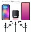 Cabo USB 2.0 Nanocable 10.01.3200/ Lightning Macho - Micro USB Macho/ USB Tipo-C Macho/ 1m/ Preto - Imagem 3