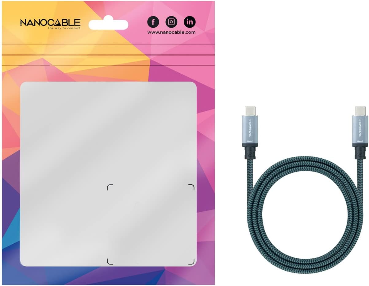 Cabo USB 3.1 Tipo-C Nanocable 10.01.4102-COMB/ USB Tipo-C Macho - USB Tipo-C Macho/ Até 100W/ 20Gbps/ 2m/ Cinzento e Preto - Imagem 6