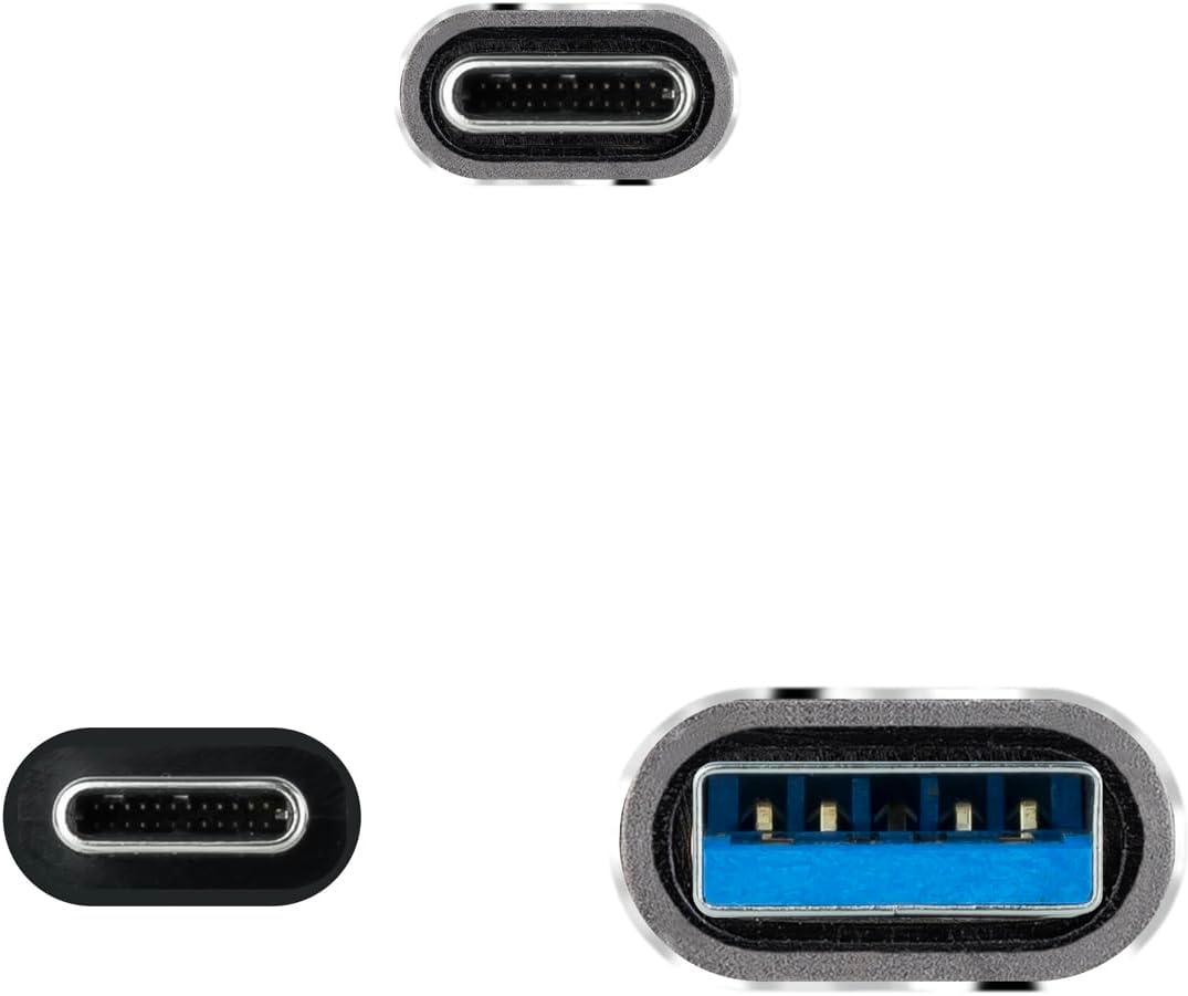 Cabo USB 3.2 Tipo-C Nanocable 10.01.4112-COMB/ USB Tipo-C Macho + USB Macho - USB Tipo-C Macho/ Até 100W/ 20Gbps/ 2m/ Cinzento e Preto - Imagem 3