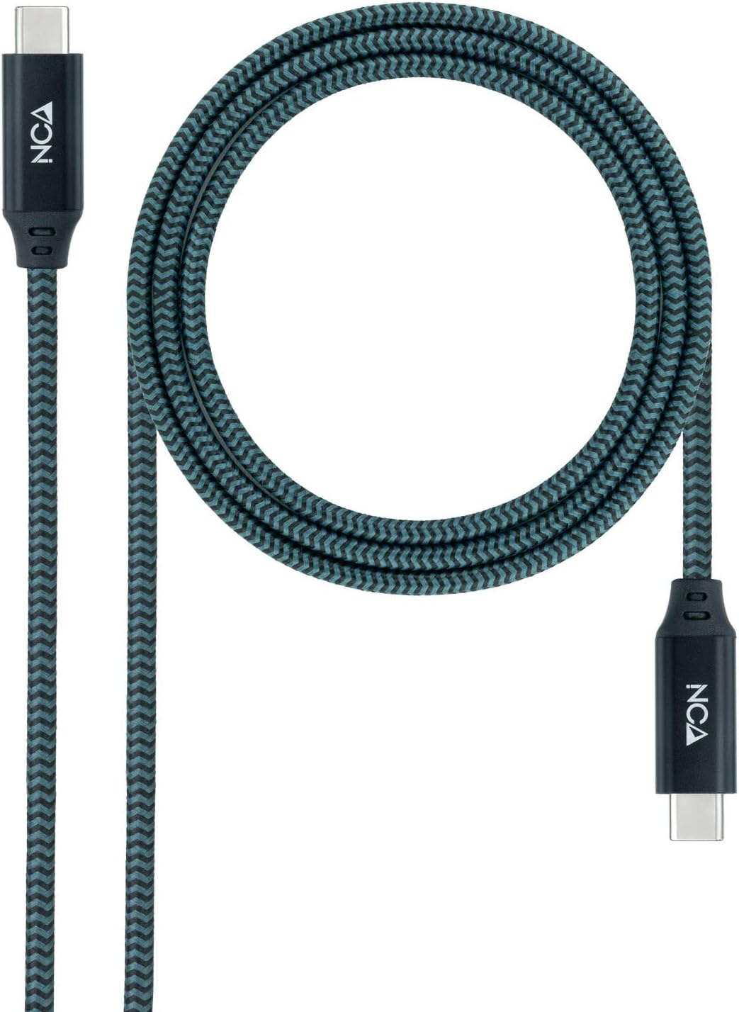 Cabo USB 3.2 Tipo-C Nanocable 10.01.4302-COMB/ USB Tipo-C Macho - USB Tipo-C Macho/ Até 100W/ 2m/ Cinzento e Preto