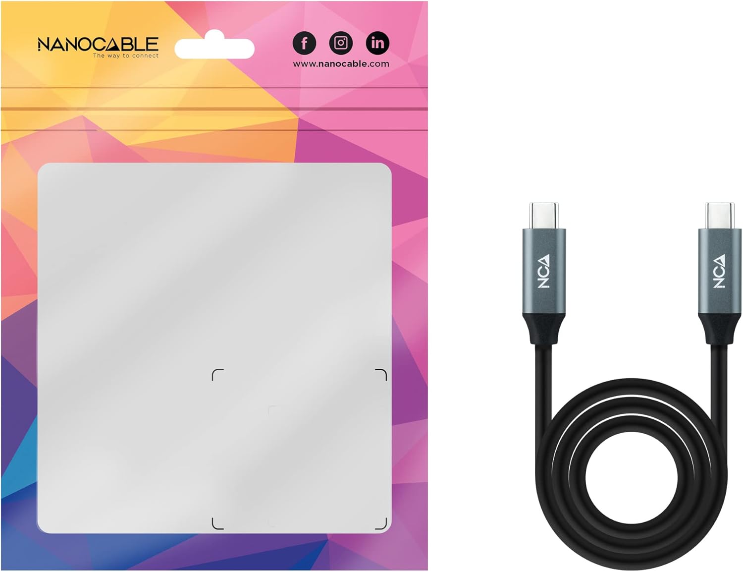 Cabo USB 3.2 Nanocable 10.01.4302/ USB Tipo-C Macho - USB Tipo-C Macho/ Até 100W/ 2m/ Cinzento e Preto - Imagem 6