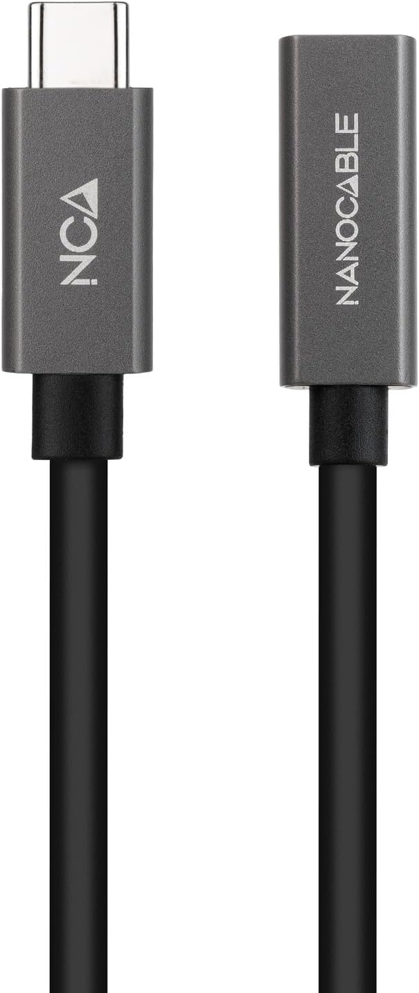 Cabo Extensor USB 3.2 Nanocable 10.01.4401-L150/ USB Tipo-C Macho - USB Tipo-C Fêmea/ 1.5m/ Preto - Imagem 2
