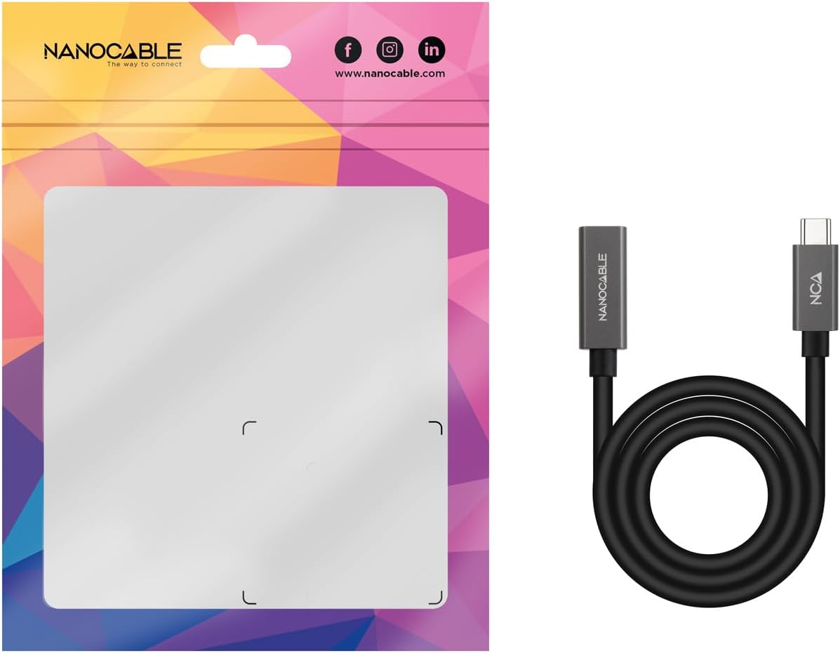 Cabo Extensor USB 3.2 Nanocable 10.01.4401-L150/ USB Tipo-C Macho - USB Tipo-C Fêmea/ 1.5m/ Preto - Imagem 8