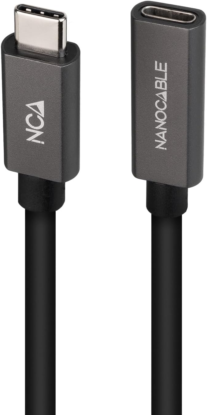 Cabo Extensor USB 3.2 Nanocable 10.01.4401-L150/ USB Tipo-C Macho - USB Tipo-C Fêmea/ 1.5m/ Preto - Imagem 3
