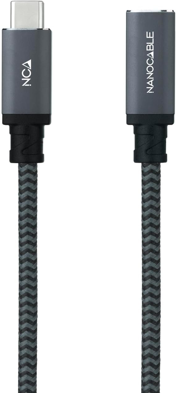 Cabo de Extensão USB Tipo-C 3.2 Nanocable 10.01.4501-L150-COMB/ USB Tipo-C Macho - USB Tipo-C Fêmea/ 1.5m/ Preto - Imagem 2