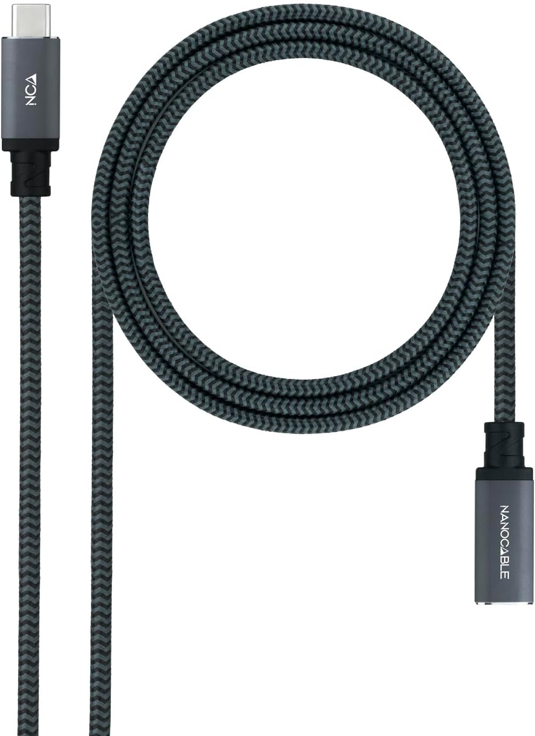 Cabo de Extensão USB Tipo-C 3.2 Nanocable 10.01.4501-L150-COMB/ USB Tipo-C Macho - USB Tipo-C Fêmea/ 1.5m/ Preto