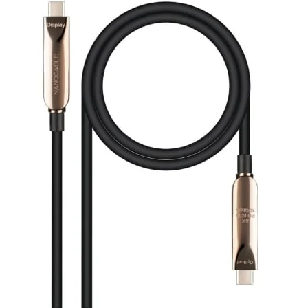 Cabo USB-C AOC Nanocable 10.01.4605 USB 3.2 Gen2x1 10Gbps 60W 8K@60Hz 5m Preto