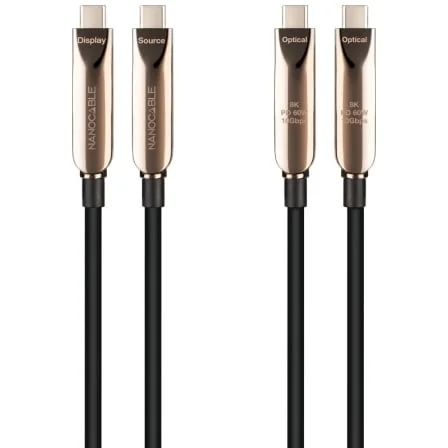 Cabo NanoCable USB 3.2 Gen 2x1 AOC USB-C para USB-C 10Gbps 60W 8K@60Hz 10m Preto - Imagem 3