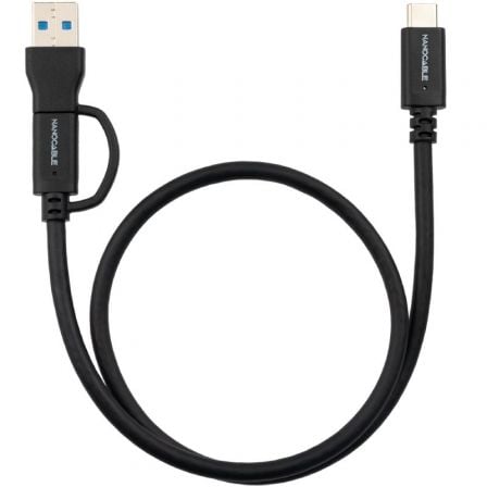 Cabo USB 3.2 Tipo-C Nanocable 10.01.4800/ USB Tipo-C Macho/ USB Macho - USB Tipo-C Macho/ Até 60W/ 10Gbps/ 50cm/ Preto - Imagem 2
