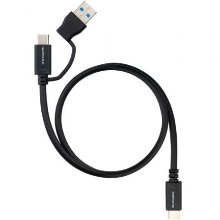 Cabo USB 3.2 Tipo-C Nanocable 10.01.4801/ USB Tipo-C Macho/ USB Macho - USB Tipo-C Macho/ Até 60W/ 10Gbps/ 1m/ Preto