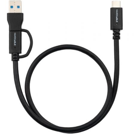 Cabo USB 3.2 Tipo-C Nanocable 10.01.4802/ USB Tipo-C Macho/ USB Macho - USB Tipo-C Macho/ Até 60W/ 10Gbps/ 2m/ Preto - Imagem 2