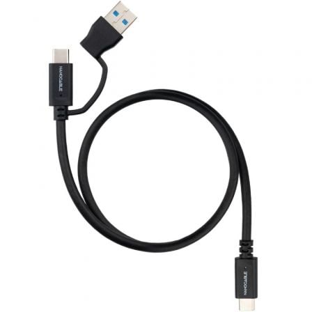 Cabo USB 3.2 Tipo-C Nanocable 10.01.4803/ USB Tipo-C Macho/ USB Macho - USB Tipo-C Macho/ Até 60W/ 10Gbps/ 3m/ Preto
