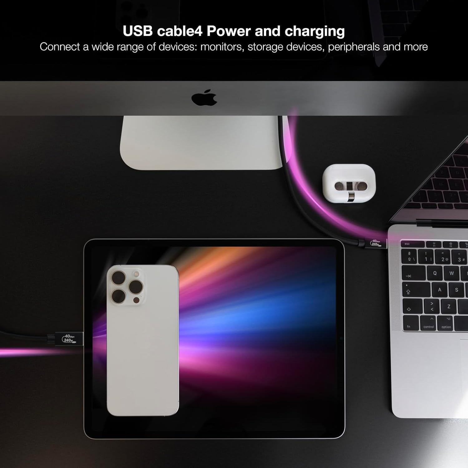 Cabo USB 4.0 Nanocable 10.01.5002/ USB Tipo-C Macho - USB Tipo-C Macho/ Até 240W/ 40Gbps/ 1.8m/ Preto - Imagem 5