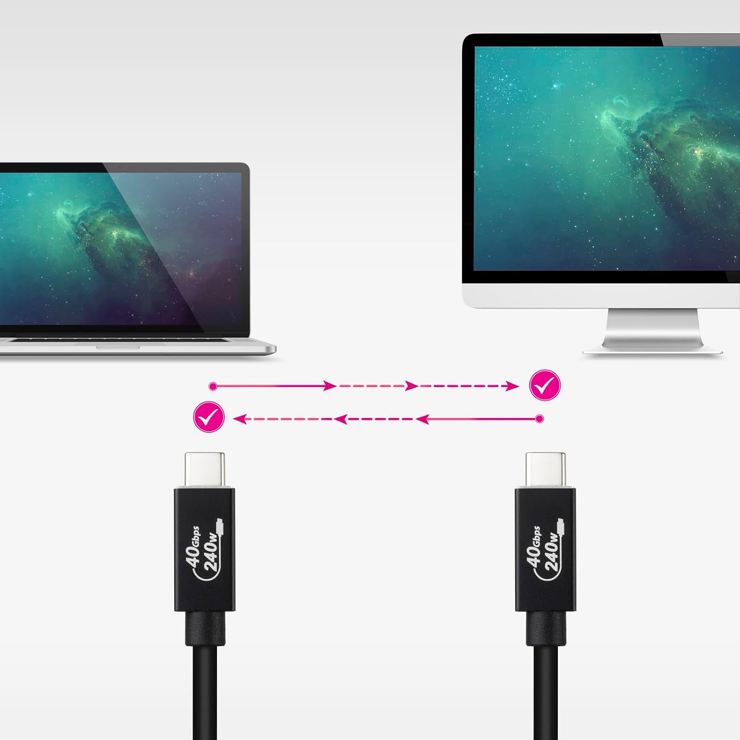 Cabo USB 4.0 Nanocable 10.01.5002/ USB Tipo-C Macho - USB Tipo-C Macho/ Até 240W/ 40Gbps/ 1.8m/ Preto - Imagem 6