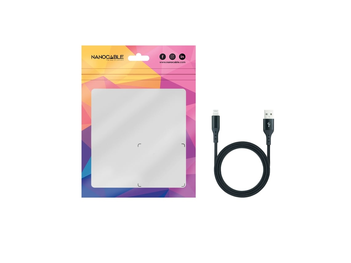 Cable USB 2.0 Lightning Nanocable 10.10.0401-COBK/ USB Macho - Lightning Macho/ 1m/ Preto - Imagem 4