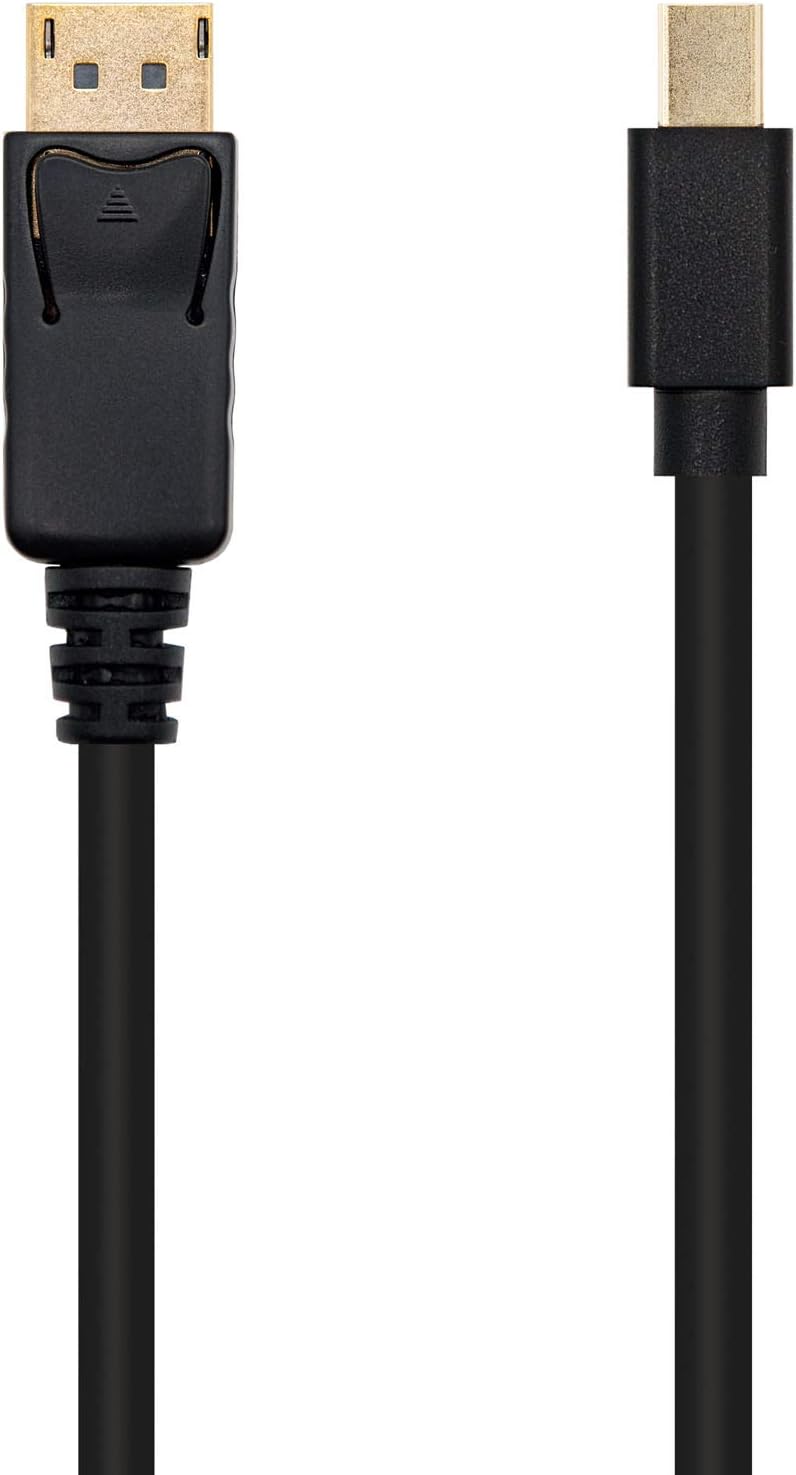 Cabo Mini DisplayPort Nanocable 10.15.2402/ Mini DisplayPort Macho - DisplayPort Macho/ 2m/ Preto - Imagem 2