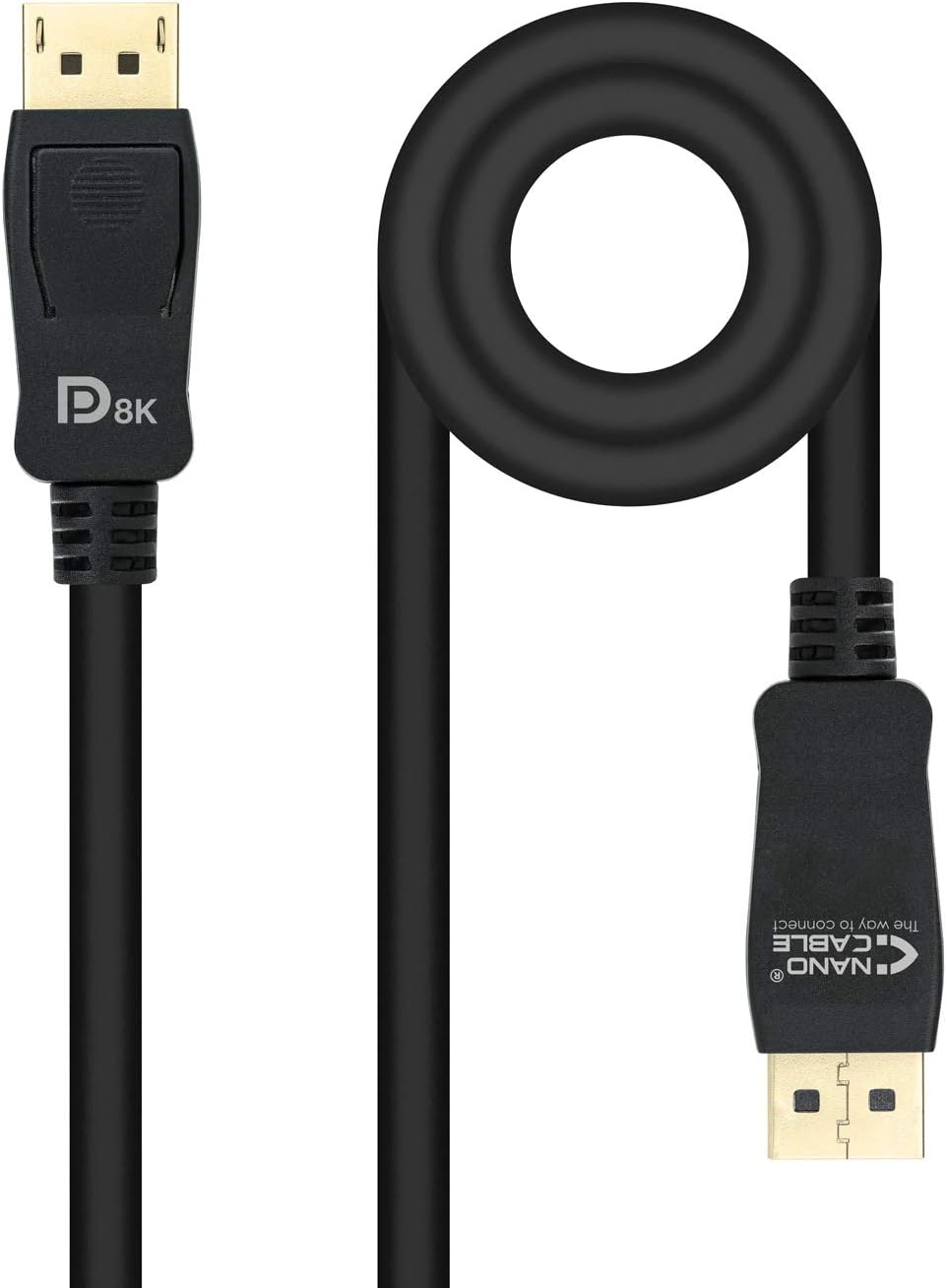 Cabo DisplayPort 1.4 8K Nanocable 10.15.2502/ DisplayPort Macho - DisplayPort Macho/ 2m/ Certificado/ Preto