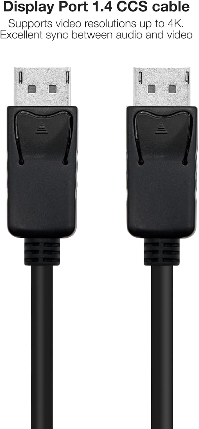 Cabo DisplayPort 1.4 8K Nanocable 10.15.2802/ DisplayPort Macho - DisplayPort Macho/ 2m/ Certificado/ Preto - Imagem 2