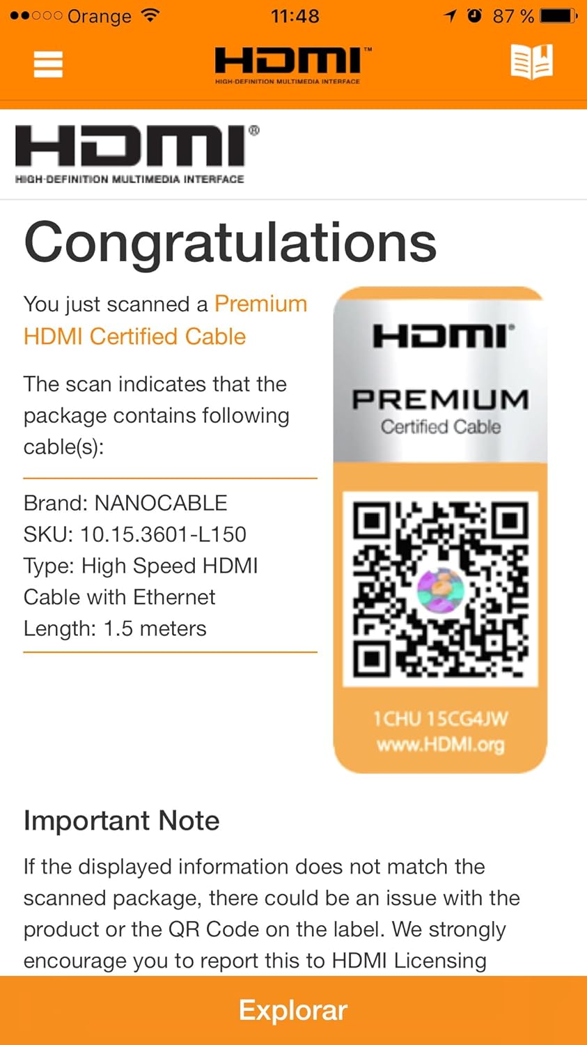 Cabo HDMI 2.0 4K Nanocable 10.15.3601-L150 / HDMI Macho - HDMI Macho / 1.5m / Certificado / Preto - Imagem 4