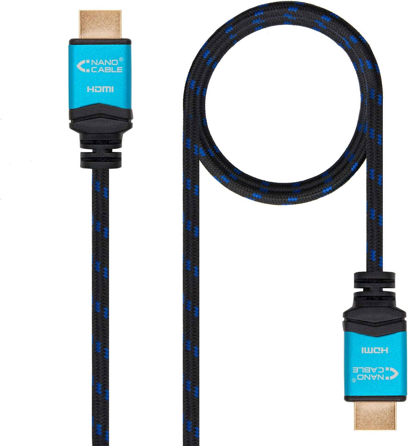 Cable HDMI 2.0 4K Nanocable 10.15.3705/ HDMI Macho - HDMI Macho/ 5m/ Preto/ Azul