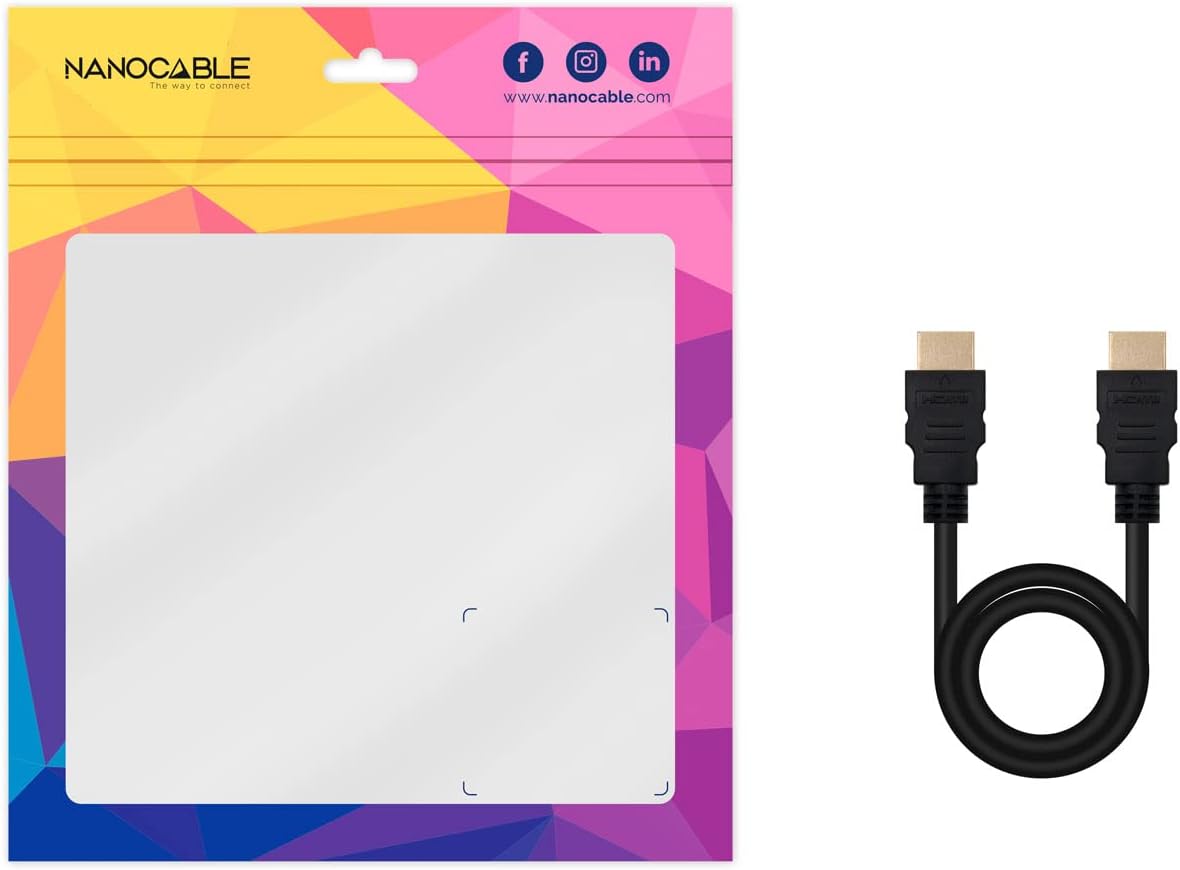 Cable HDMI 2.0 4K Nanocable 10.15.3805/ HDMI Macho - HDMI Macho/ 5m/ Preto - Imagem 6