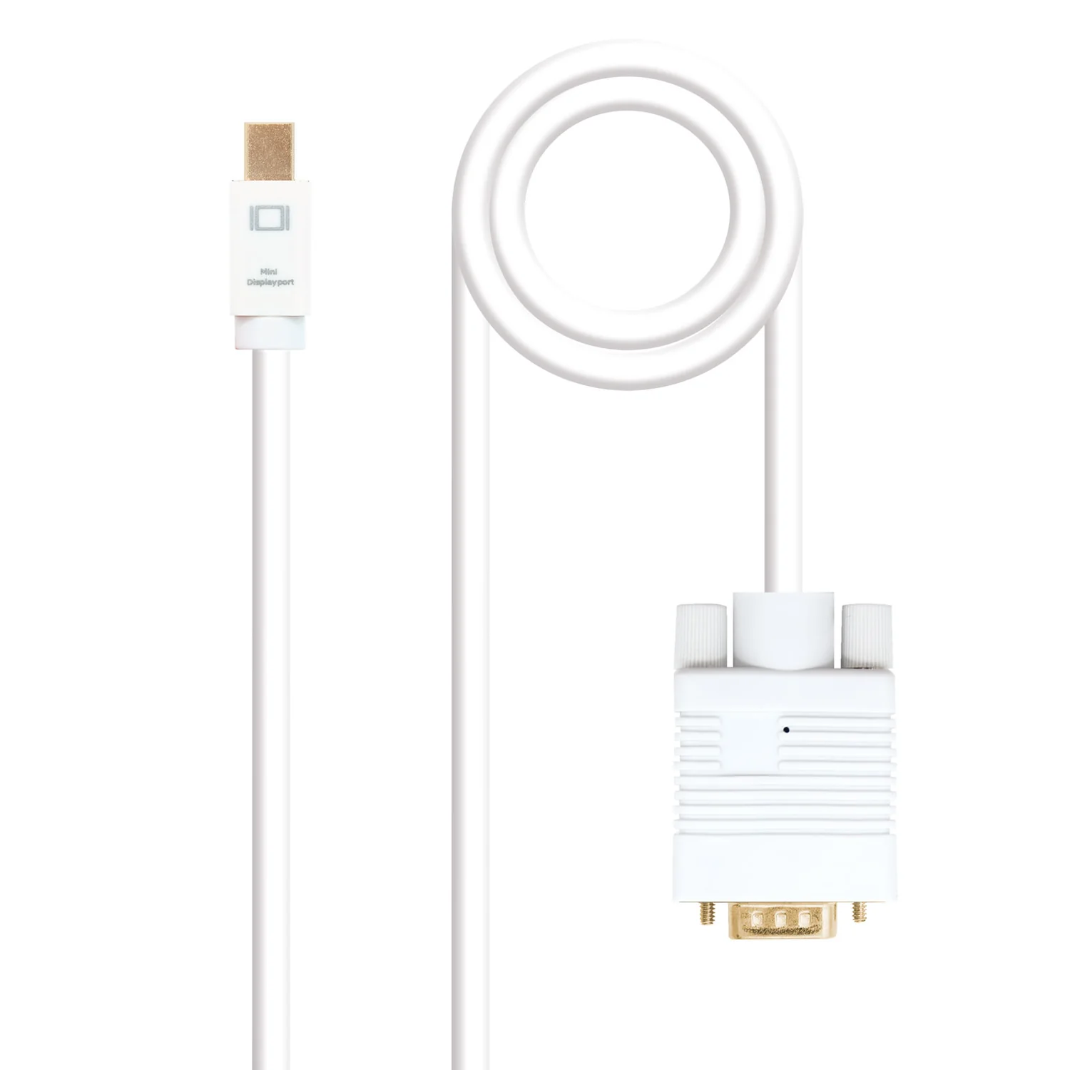Cabo Conversor Nanocable Mini DisplayPort para VGA 2m Full HD 1920x1200 Conectores Ouro Branco