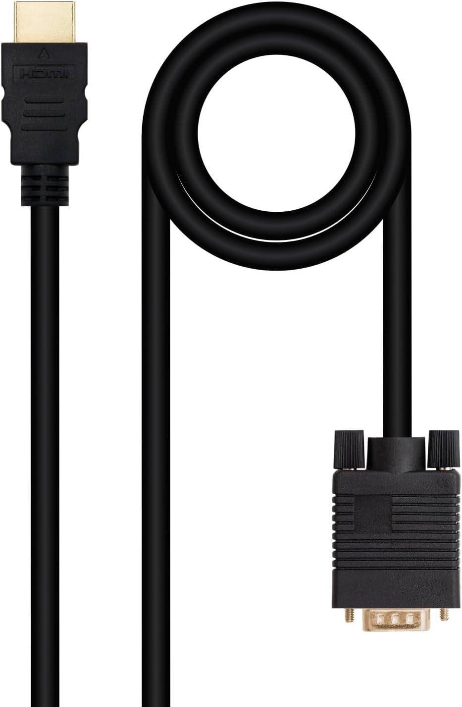 Cabo Conversor Nanocable 10.15.4348/ HDMI Macho - VGA Macho/ 1.8m/ Preto - Imagem 1