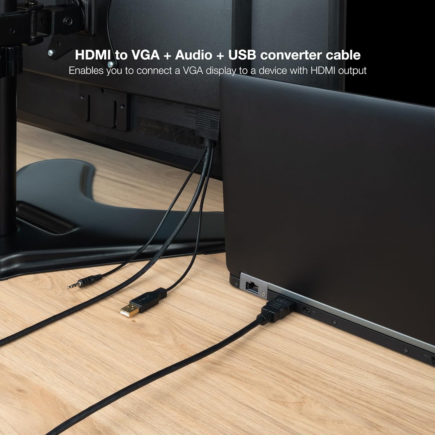 Cabo Conversor Nanocable 10.15.4350/ HDMI Macho - VGA Macho - Jack 3.5 Macho - USB Macho/ 1.8m/ Preto - Imagem 5