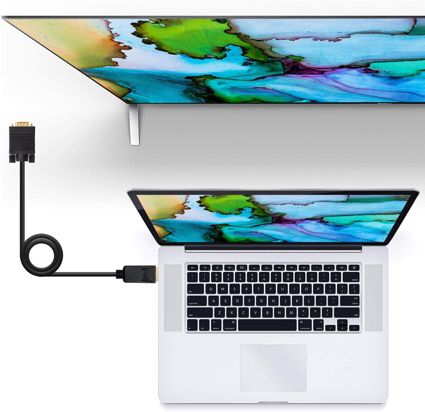 Cabo Conversor Nanocable 10.15.4402/ DisplayPort Macho - VGA Macho/ 2m/ Preto - Imagem 4