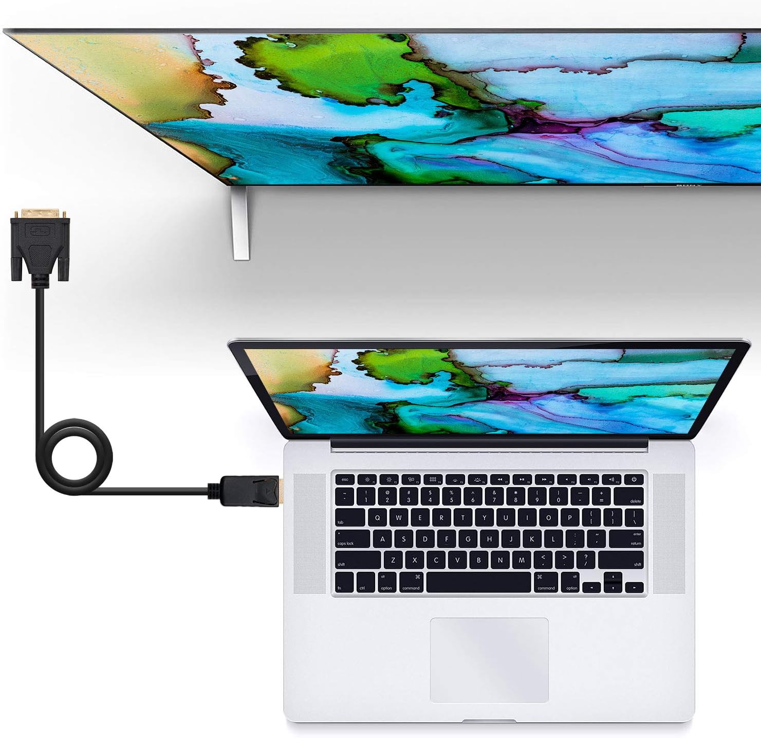 Cabo Conversor Nanocable 10.15.4502/ DisplayPort Macho - DVI Macho/ 2m/ Preto - Imagem 4