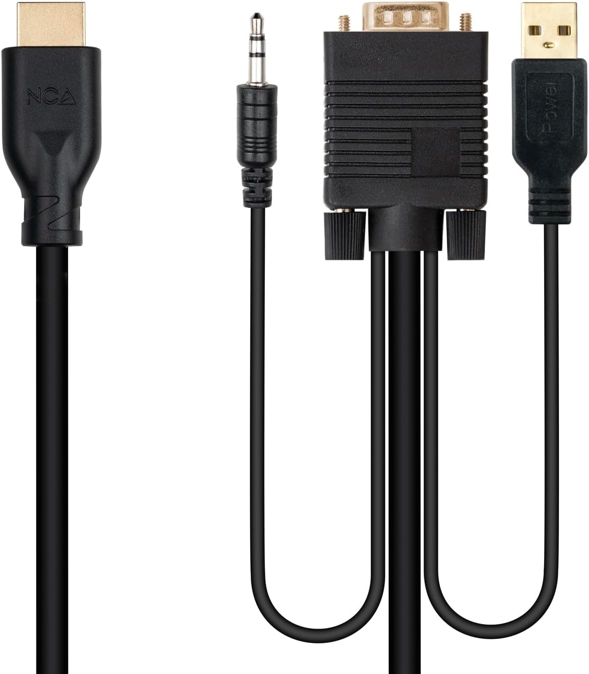 Cabo Conversor Nanocable 10.15.4612/ HDMI Macho - VGA Macho/ Jack 3.5 Macho/ USB Macho/ 1.8m/ Preto - Imagem 2