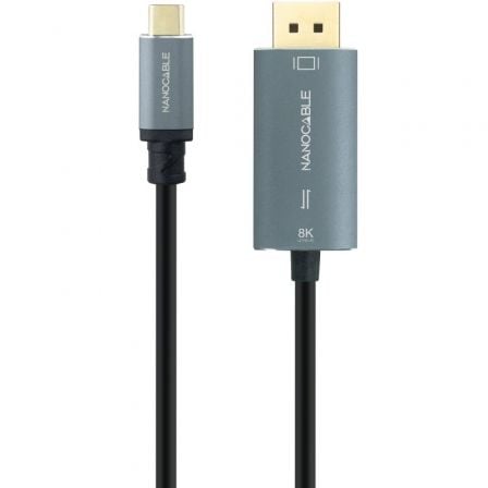Cabo Conversor Nanocable 10.15.5022/ USB Tipo-C Macho - Displayport Macho/ 2m/ Preto - Imagem 2