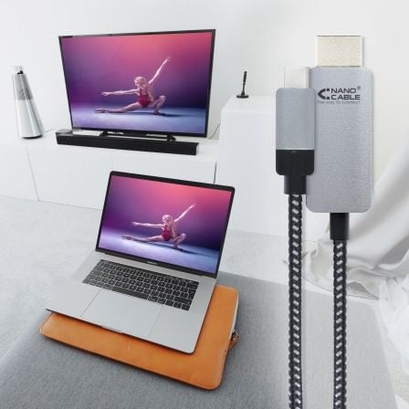 Cabo Conversor Nanocable 10.15.5102/ USB Tipo-C Macho - HDMI Macho/ 1.8m/ Preto - Imagem 5