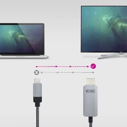 Cabo Conversor Nanocable 10.15.5102/ USB Tipo-C Macho - HDMI Macho/ 1.8m/ Preto - Imagem 4
