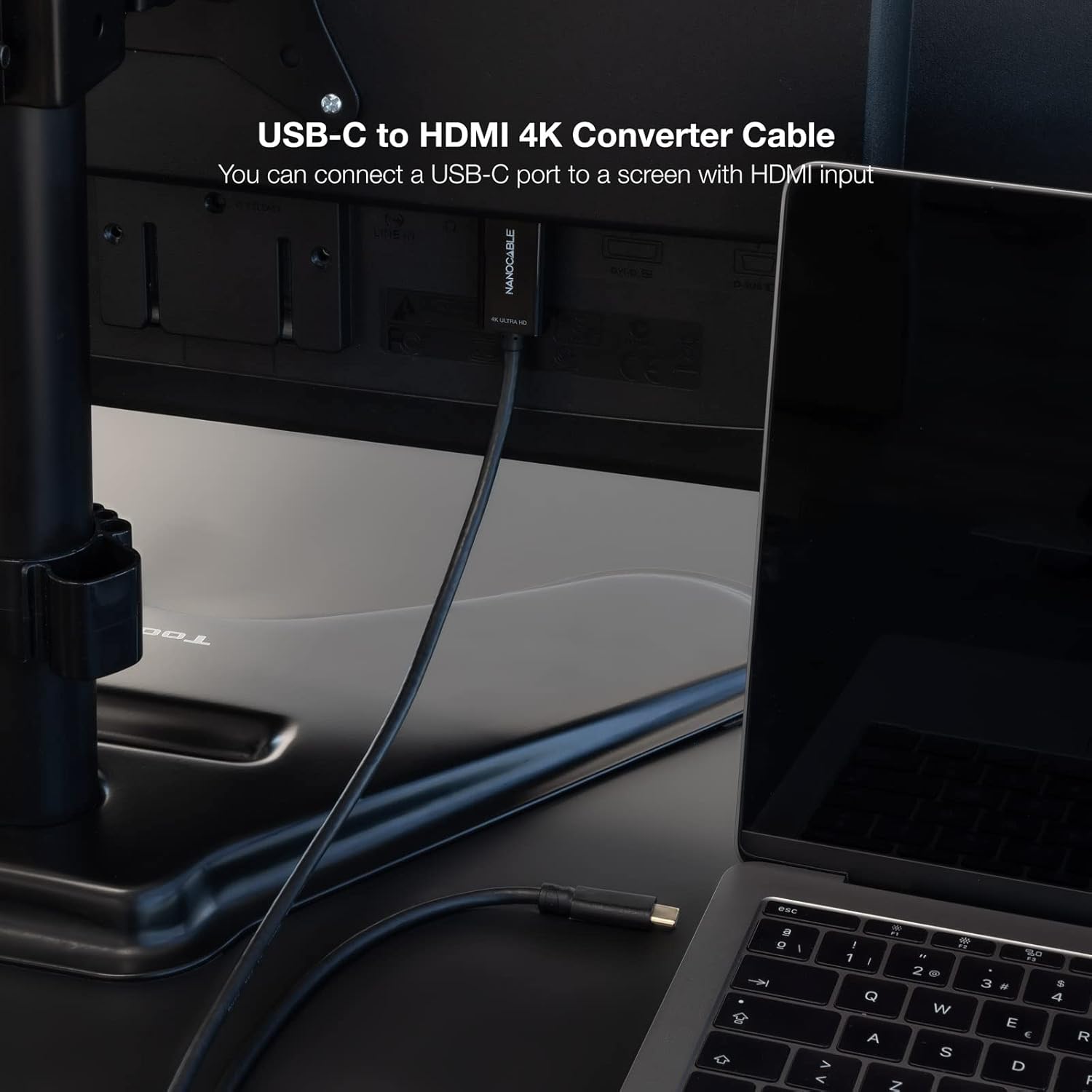 Cabo Conversor Nanocable 10.15.5103/ USB Tipo-C Macho - HDMI Macho/ 3m/ Preto - Imagem 6