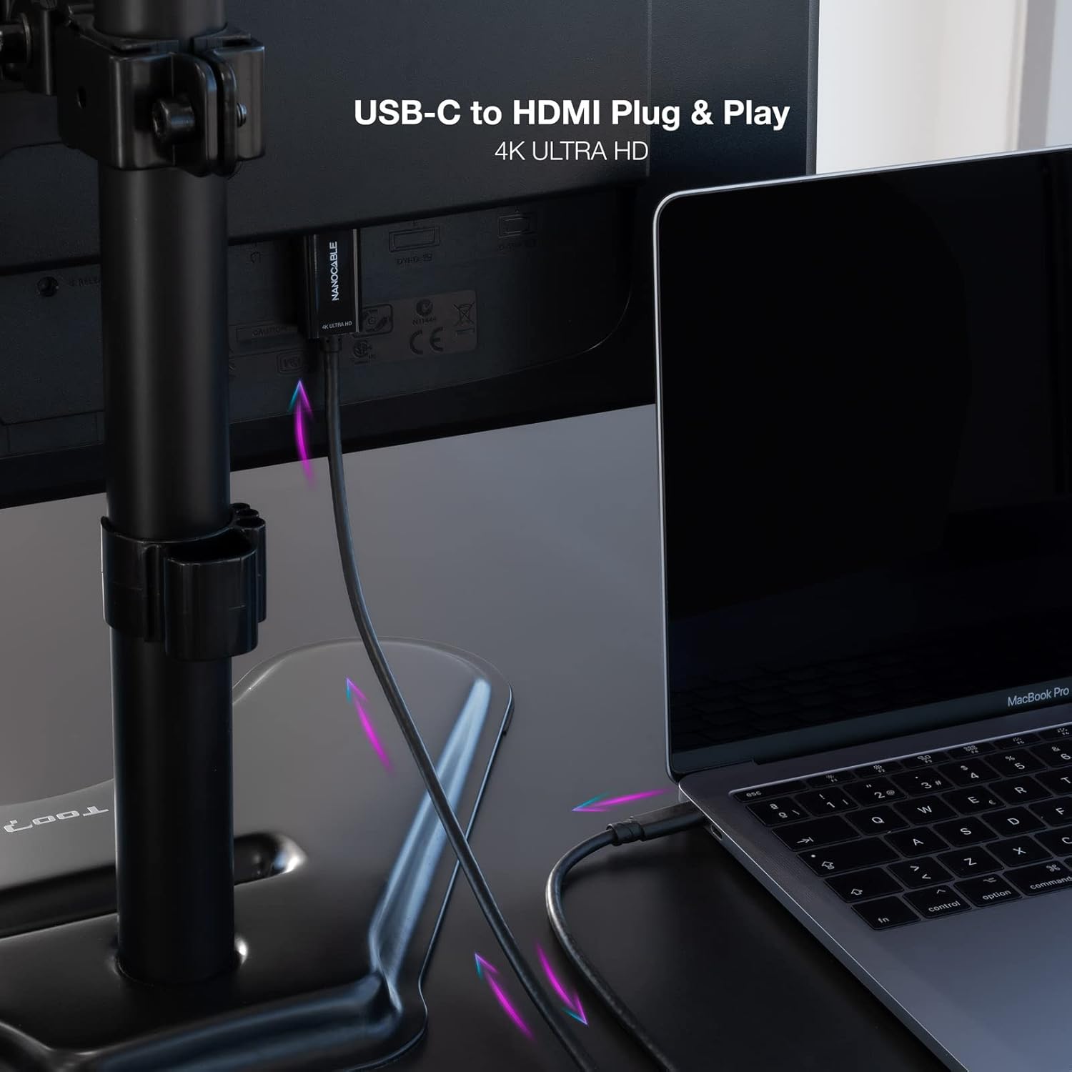 Cabo Conversor Nanocable 10.15.5103/ USB Tipo-C Macho - HDMI Macho/ 3m/ Preto - Imagem 5