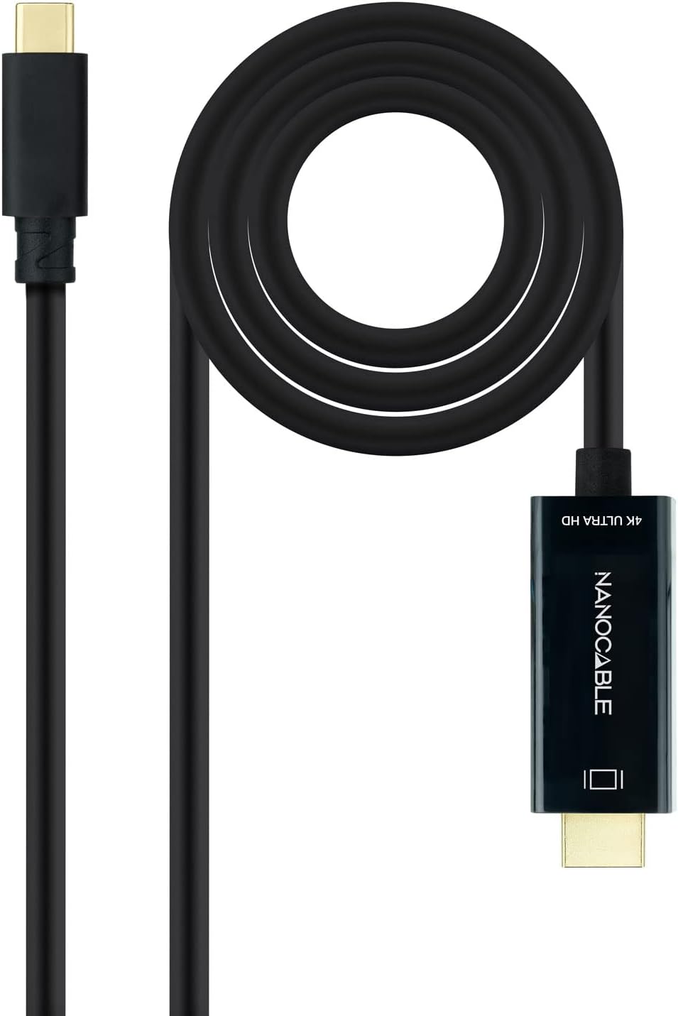 Cabo Conversor Nanocable 10.15.5103/ USB Tipo-C Macho - HDMI Macho/ 3m/ Preto