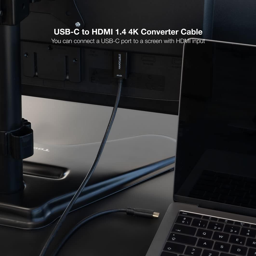 Cabo Conversor Nanocable 10.15.5133/ USB Tipo-C Macho - HDMI Macho/ 3m/ Preto - Imagem 5